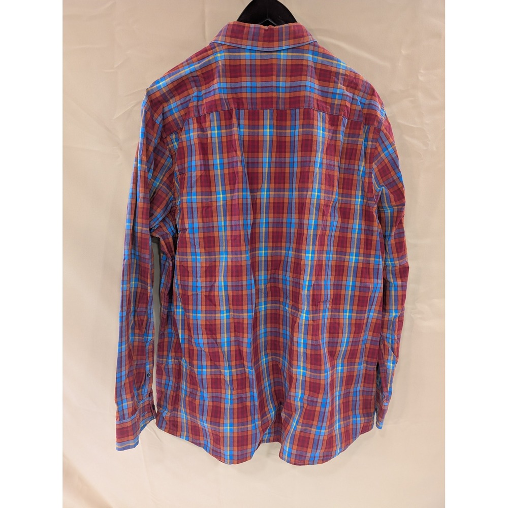 Saddlebred XXL Red Plaid Tailored Fit Long Sleeve Button Down Mens‎ Shirt - Picture 3 of 5